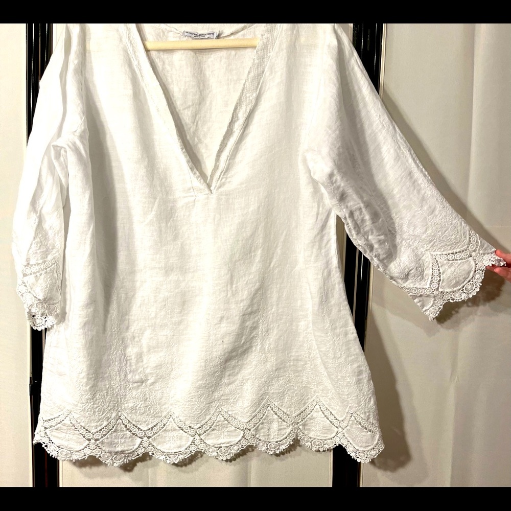 100% linen beach cover up made in Italy.
